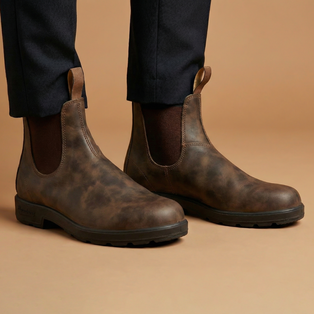 Men's Elastic Side Ankle Boots with Pull On Tabs