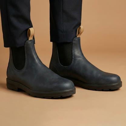 Men's Elastic Side Ankle Boots with Pull On Tabs