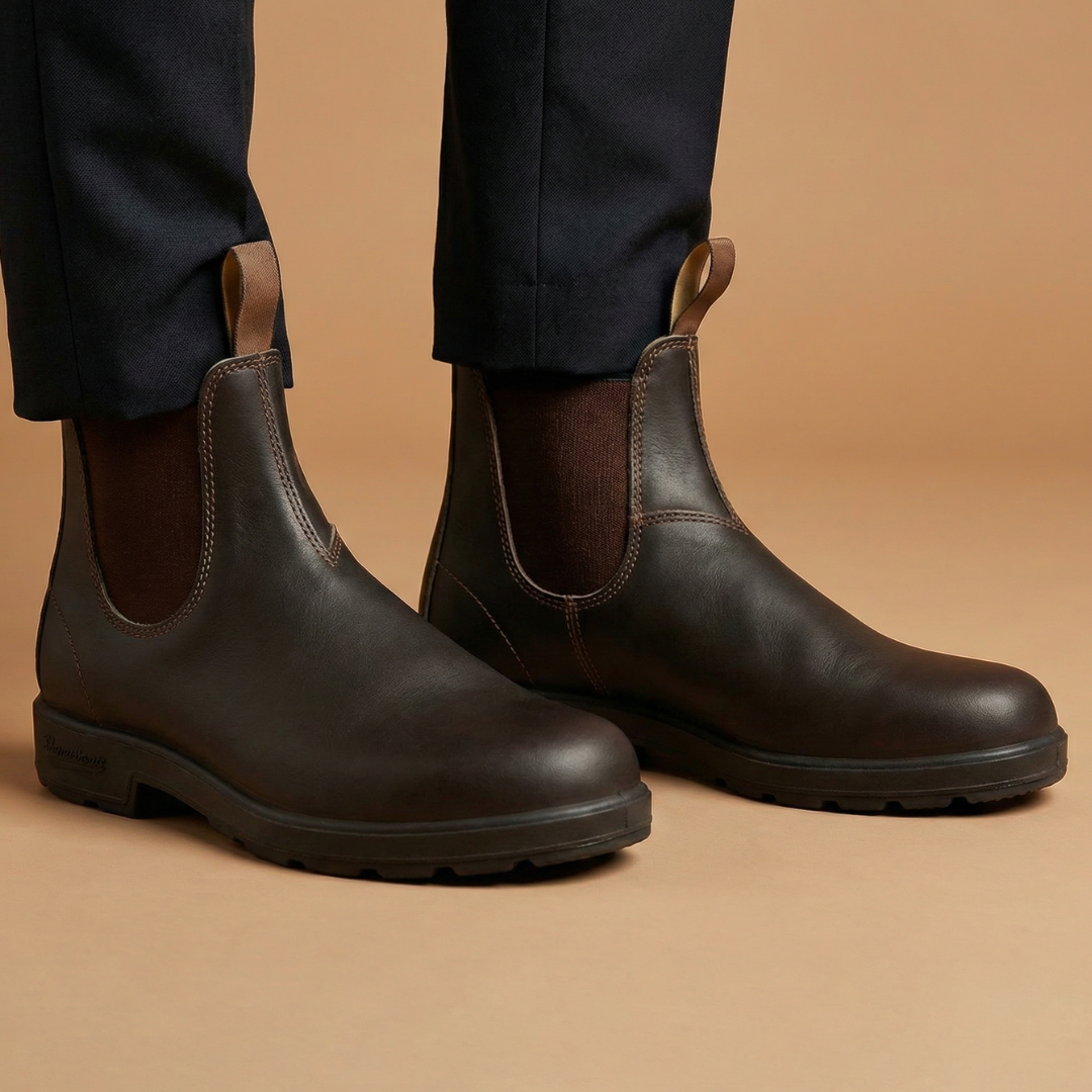 Men's Elastic Side Ankle Boots with Pull On Tabs