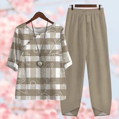Relaxed Fit Ladies Pants and Top Outfit Set