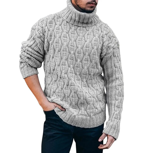 Warm Crew Neck Cable Sweater for Men - ModishWorld