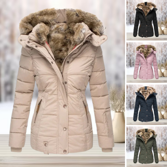 Warm Faux Fur Parka Jacket with Hood - ModishWorld