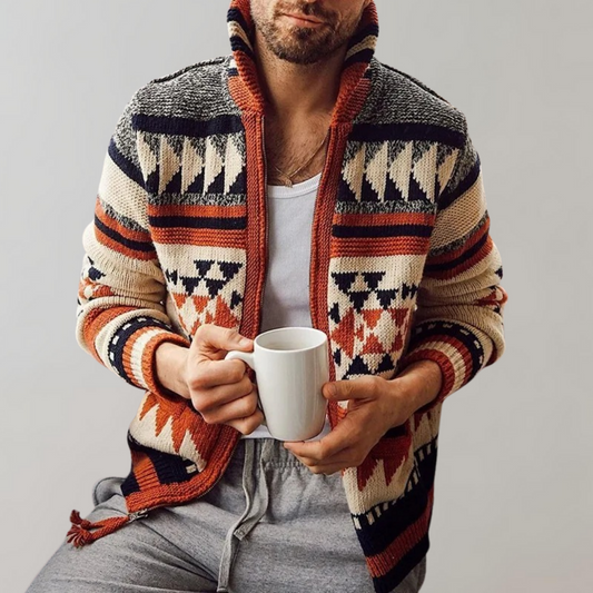 Warm Crew Neck Zip Cardigan for Men - ModishWorld