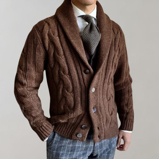 Classic Crew Neck Knit Cardigan Sweater - ModishWorld
