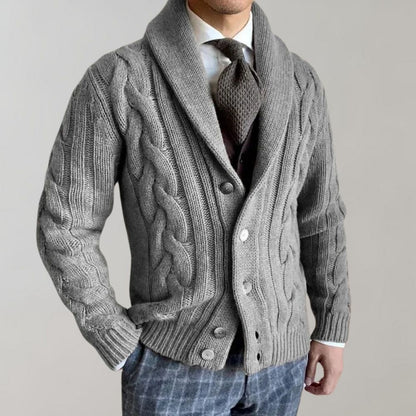 Classic Crew Neck Knit Cardigan Sweater