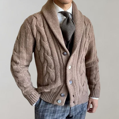 Classic Crew Neck Knit Cardigan Sweater