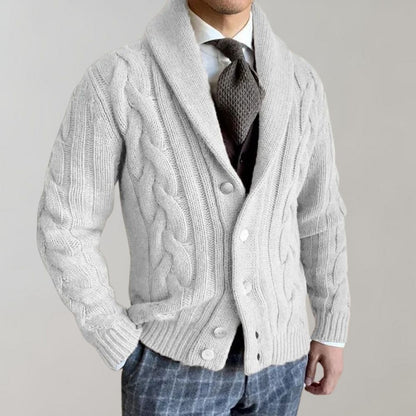 Classic Crew Neck Knit Cardigan Sweater