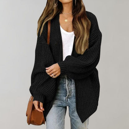Cozy Oversized Knit Cardigan - Easy Wear Open Front - ModishWorld