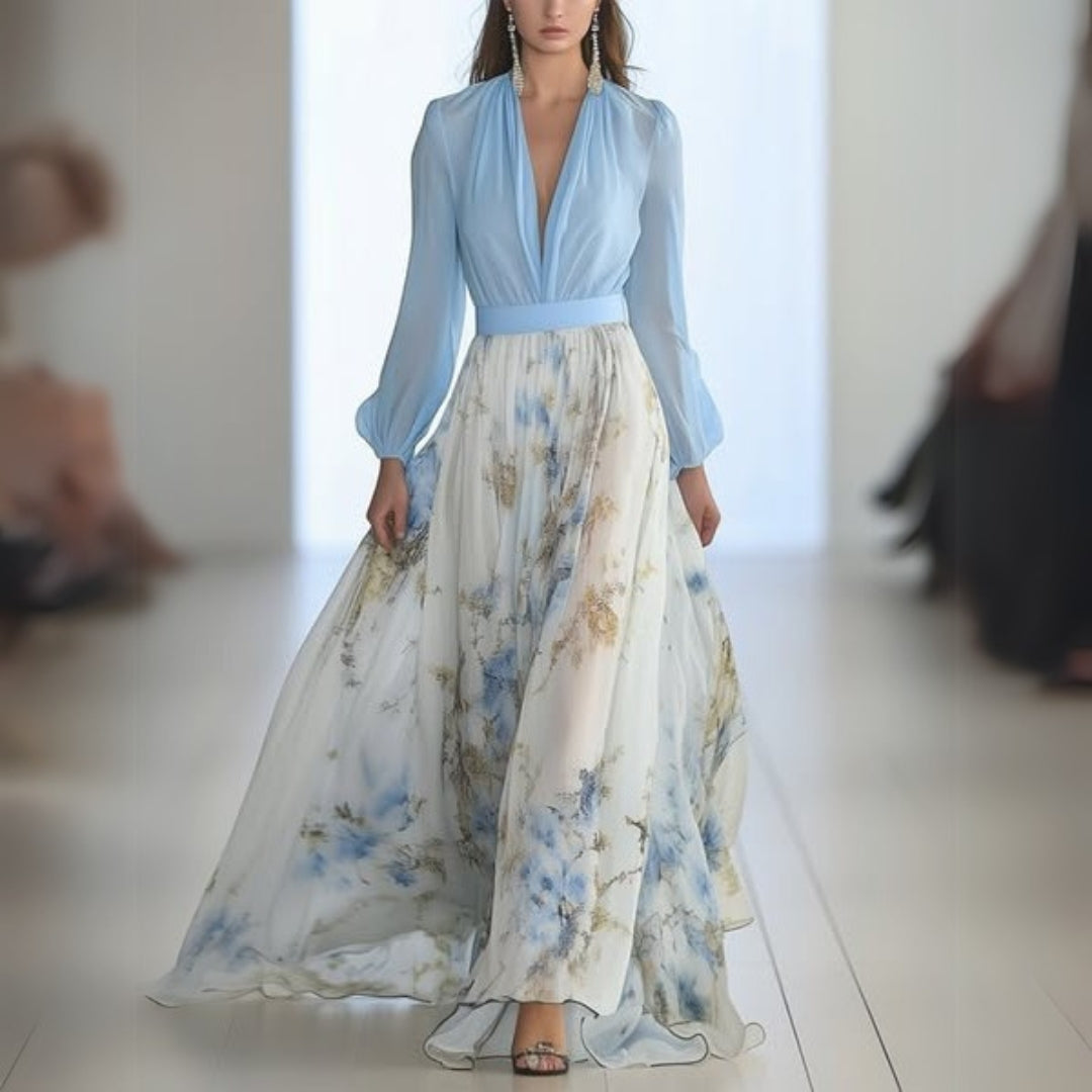 Beautiful Flower Long Dress for Women Party - ModishWorld