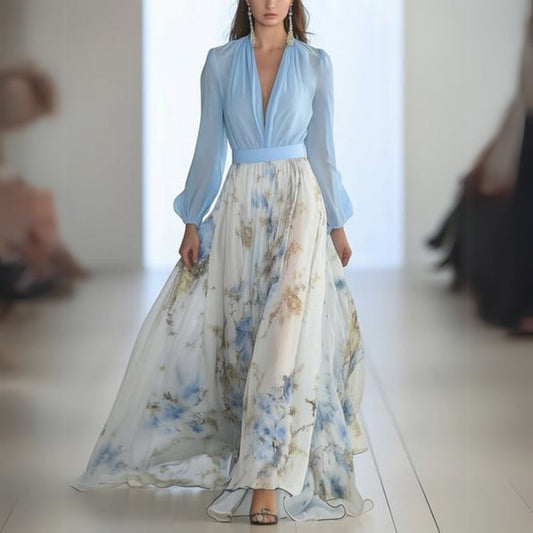 Beautiful Flower Long Dress for Women Party - ModishWorld