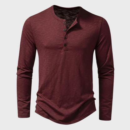 Classic Men's Button Front Long Sleeve Shirt