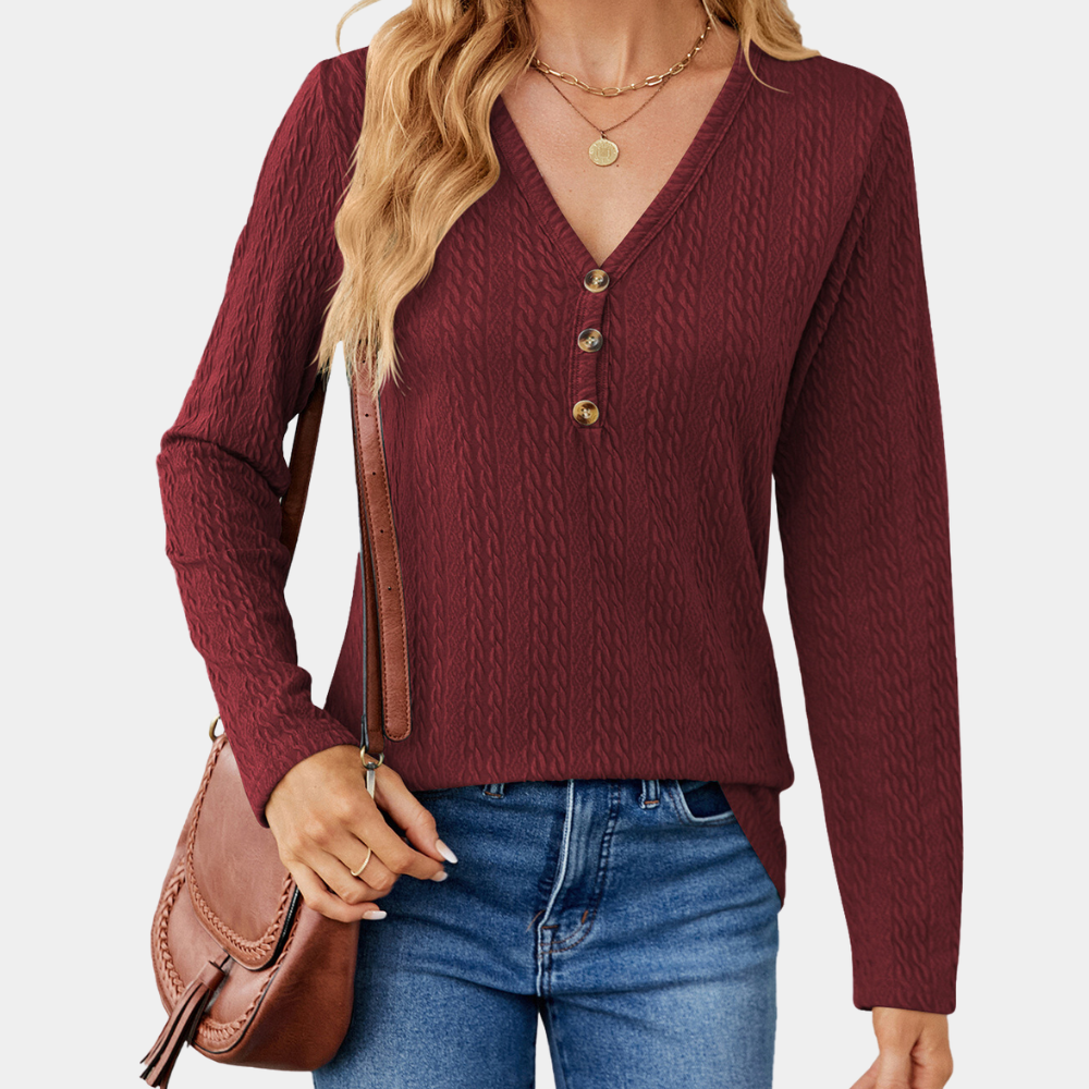 Ladies Classic V Neck Sweater Top