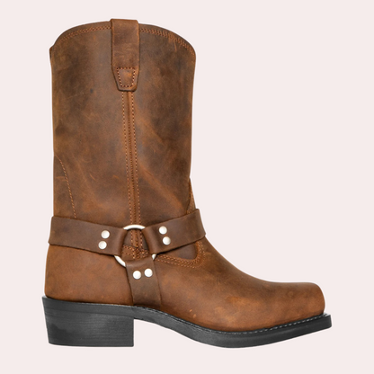 Men's Classic Brown Leather Western Boots