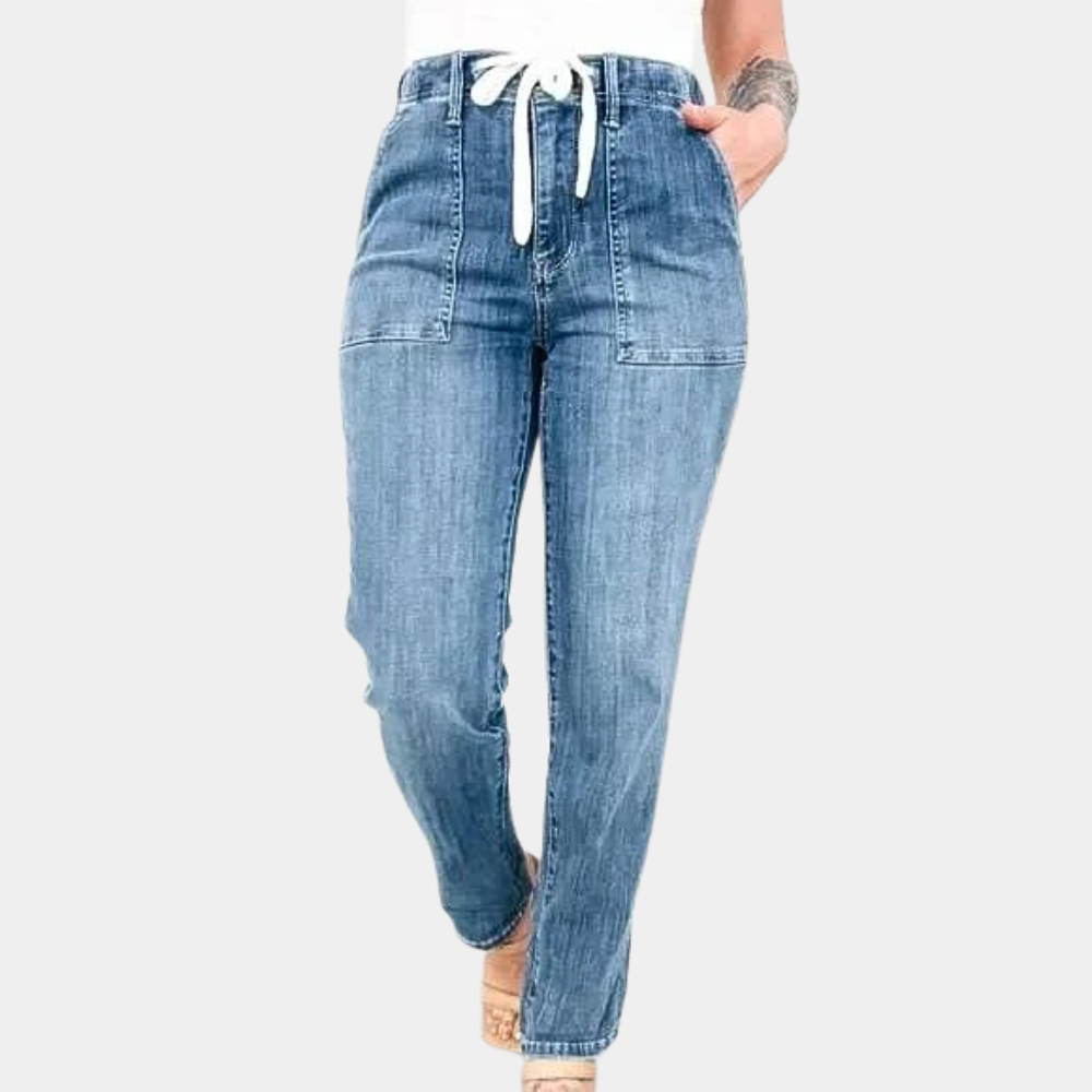 Classic High Waist Straight Leg Women's Jeans - ModishWorld