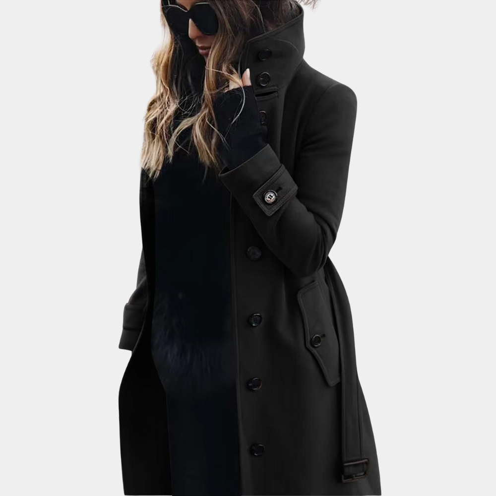 Classic Buckle Trench Coat for Ladies - ModishWorld
