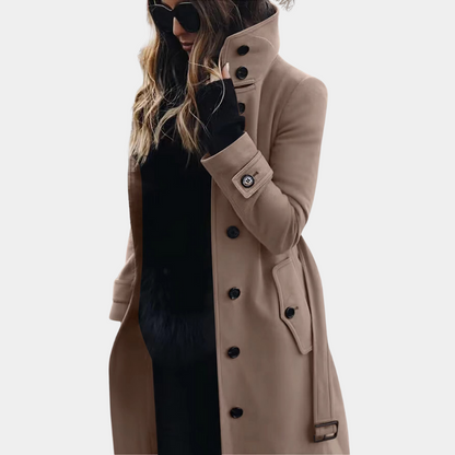 Classic Buckle Trench Coat for Ladies