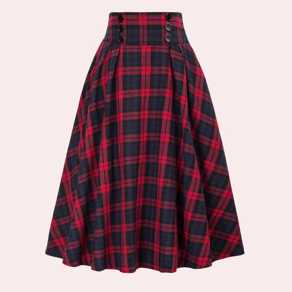 Floral Midi Skirt - Classic A-Line Cut