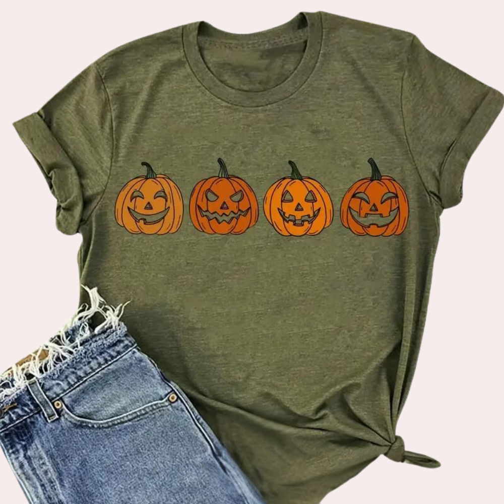 Comfy Fall Pumpkin Tee for Women - ModishWorld