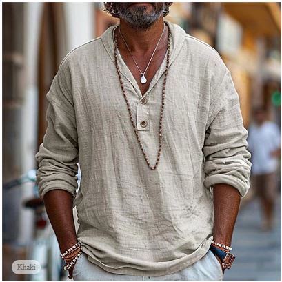 Stylish Casual Mens Long Sleeve Tee Shirt - ModishWorld
