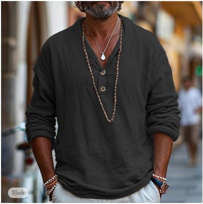 Stylish Casual Mens Long Sleeve Tee Shirt
