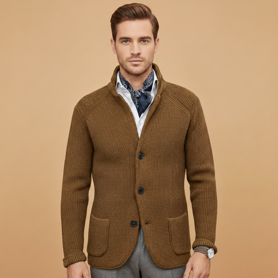 Warm Crew Neck Sweater with Pockets