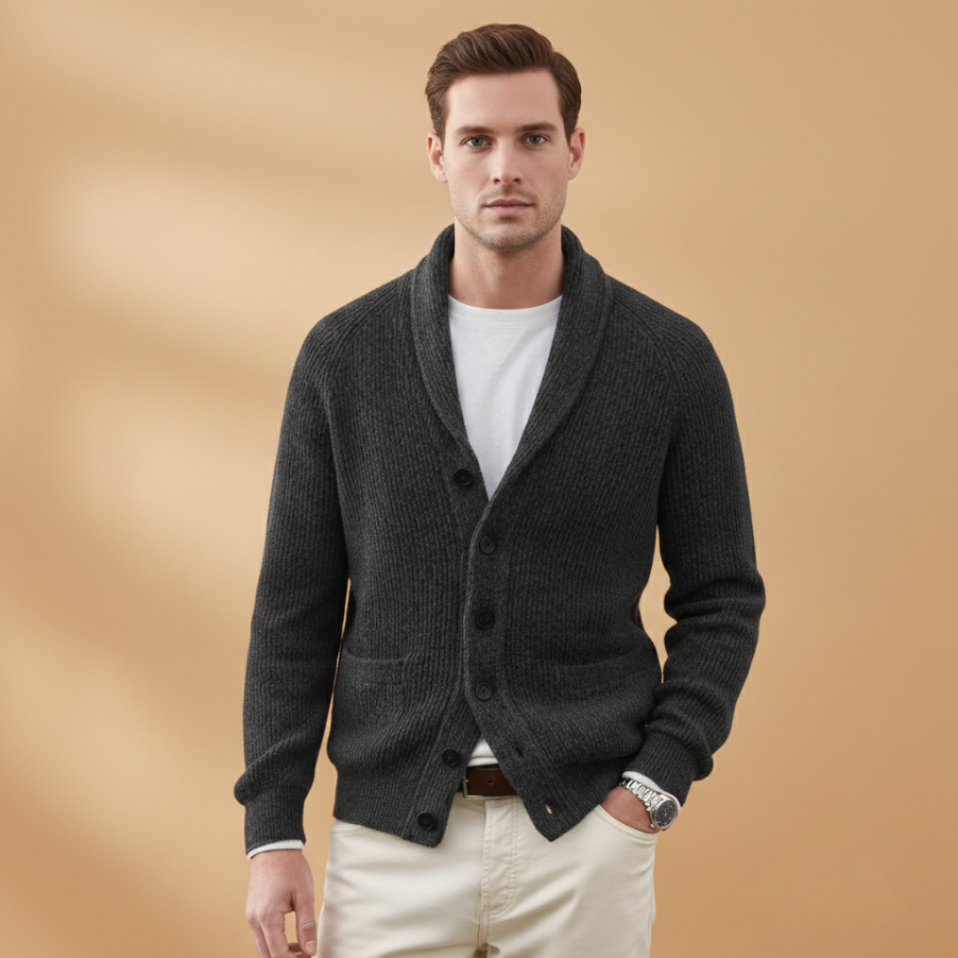 Cozy Men's Open Front Cardigan Sweater