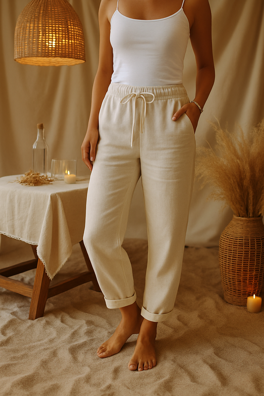 Comfortable Elastic Waist Cotton Pants - ModishWorld