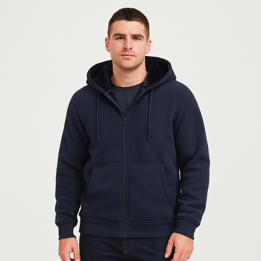 Warm Fleece Zip Up Hoodie for Men - Modish World