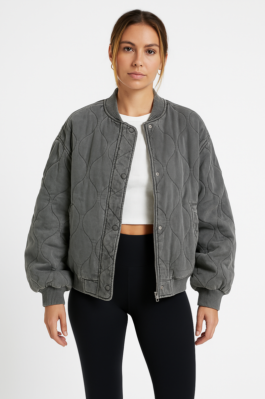 Women's Padded Oversized Bomber Coat - ModishWorld
