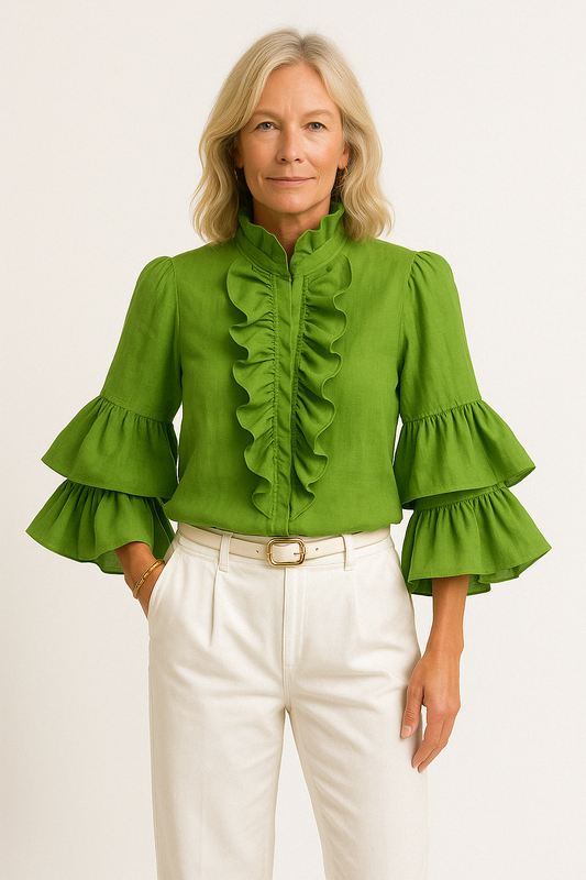 Chic Ruffle Detail Women's Blouse - ModishWorld