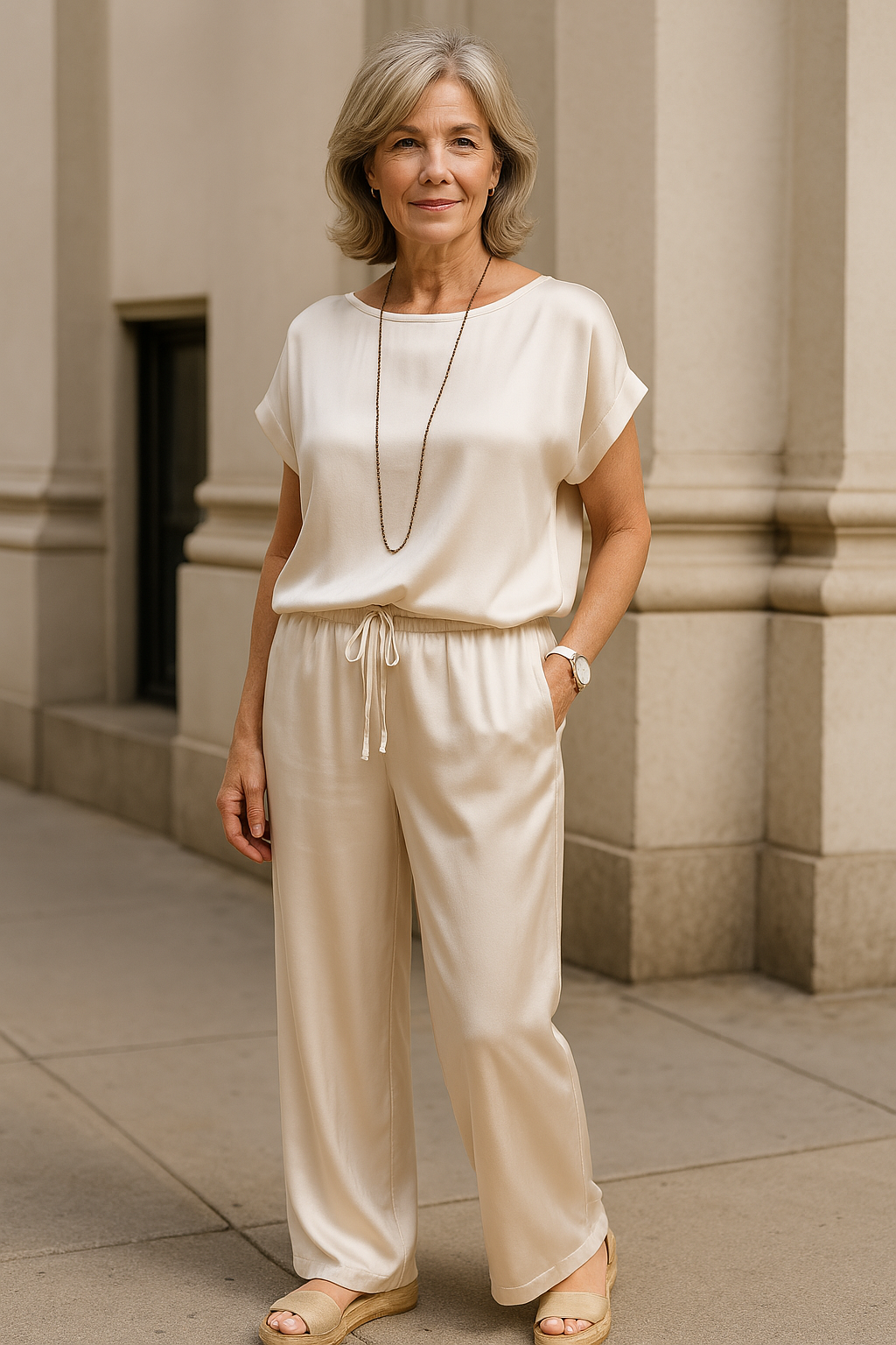 Comfortable Loose Fit Pants and Tee Set for Ladies - ModishWorld