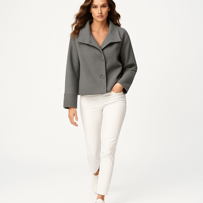 Short Fitted Neck Women's Jacket