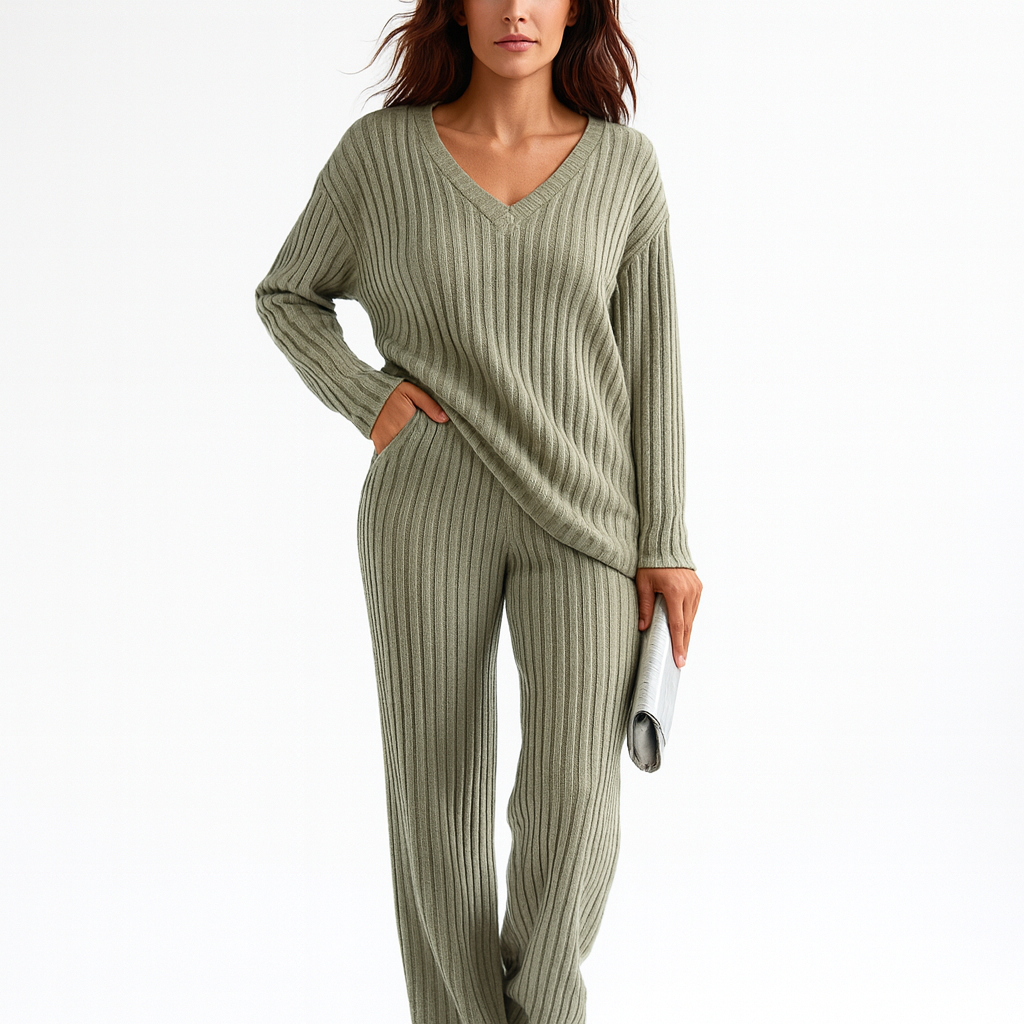 Soft V-Neck Knitted Women's Sweater