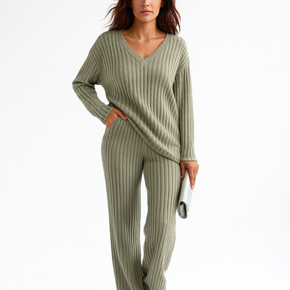 Soft V-Neck Knitted Women's Sweater