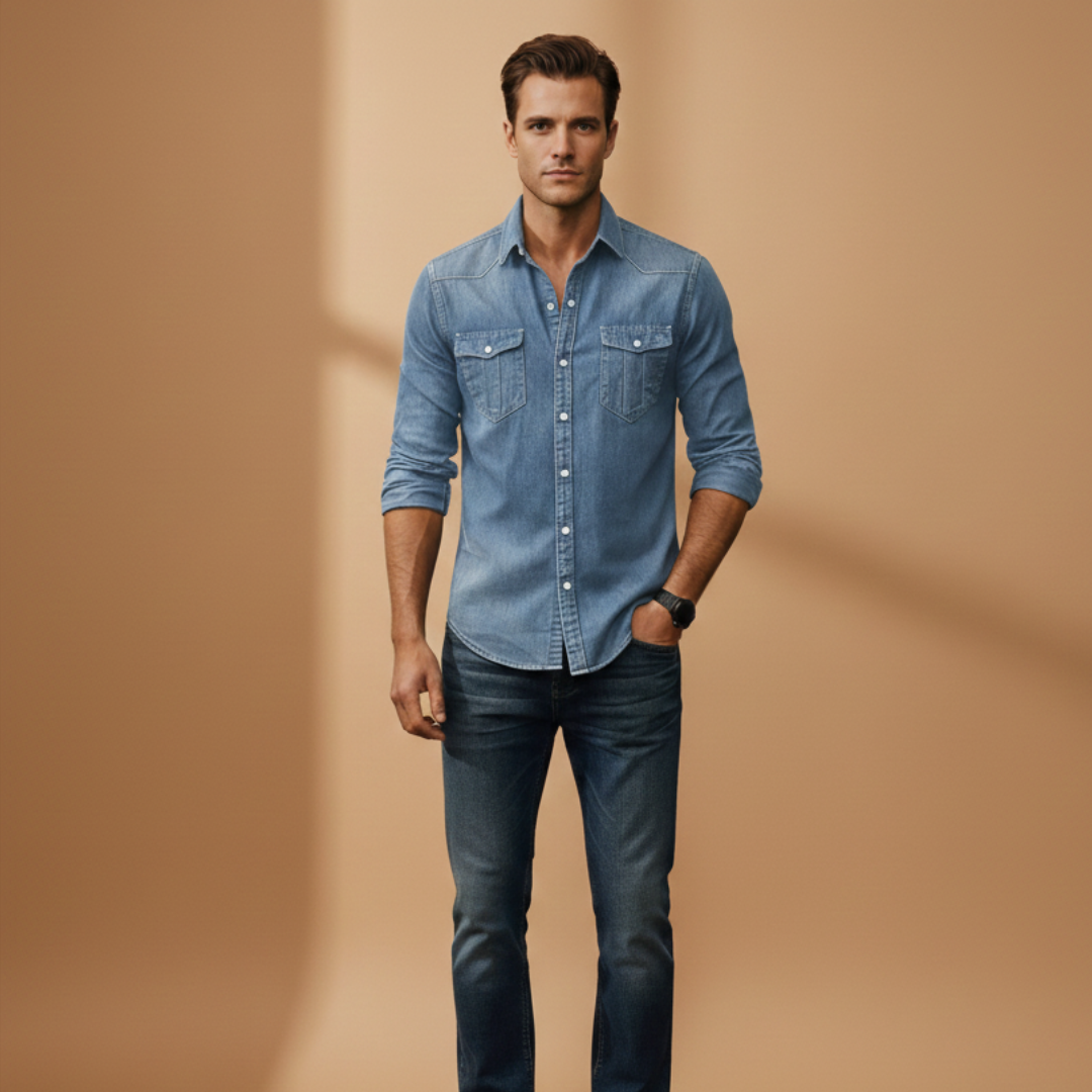 Classic Blue Jeans Shirt for Men