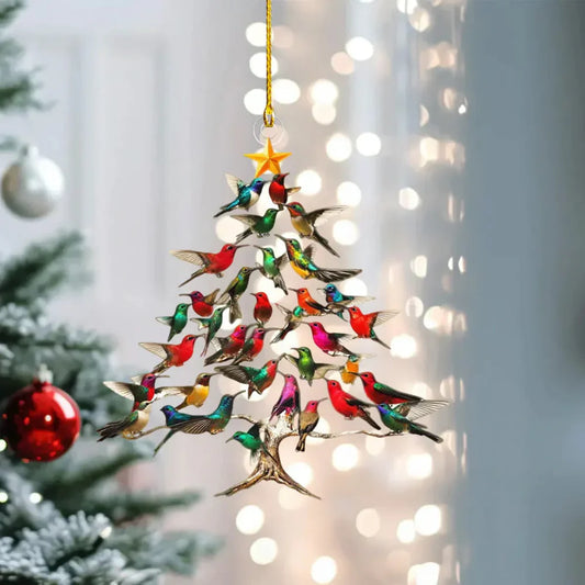 Colorful Glass Bird Christmas Tree Ornament Decor - ModishWorld