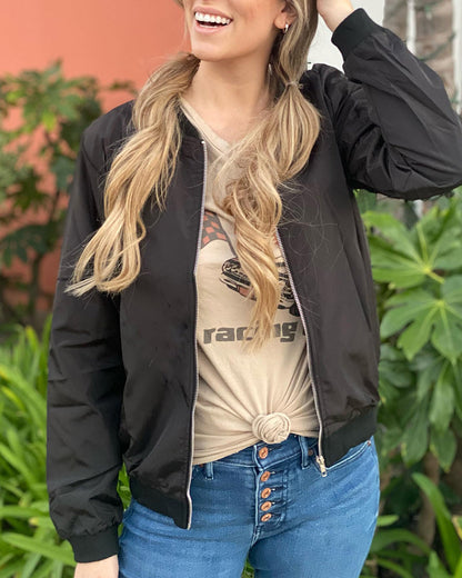 Women's Slim Fit Casual Bomber Jacket - ModishWorld