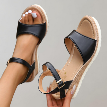 Comfortable Arch Support Wedge Sandals - Adjustable Straps