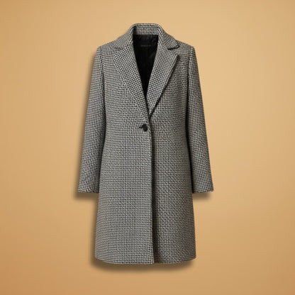 Women's Classic Overcoat with Button Front and Notch Collar - Modish World