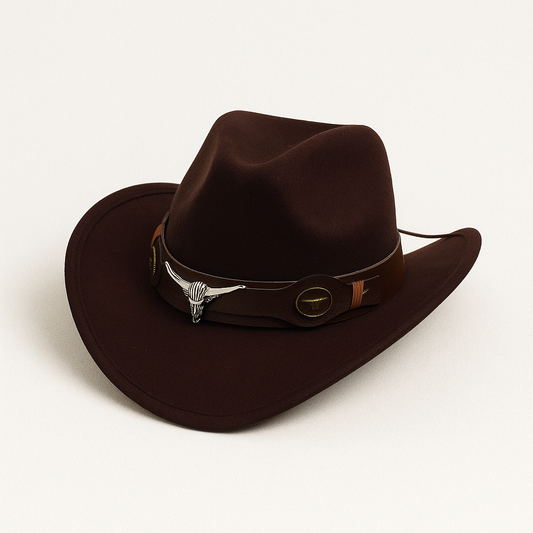 Western Style Vegan Leather Cowboy Hat - ModishWorld