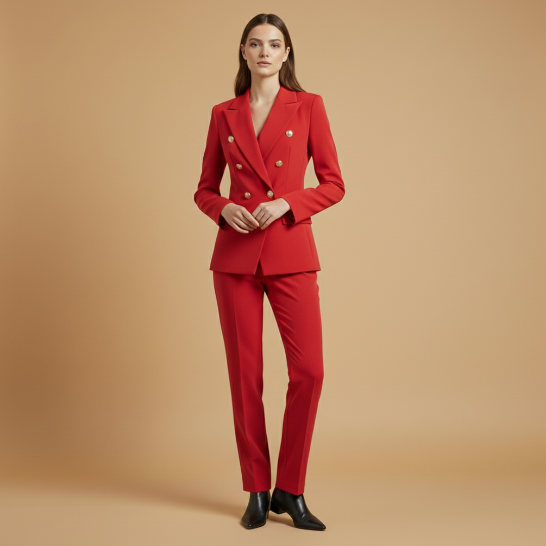 Classic 2 Piece Women's Suit with Pencil Pants