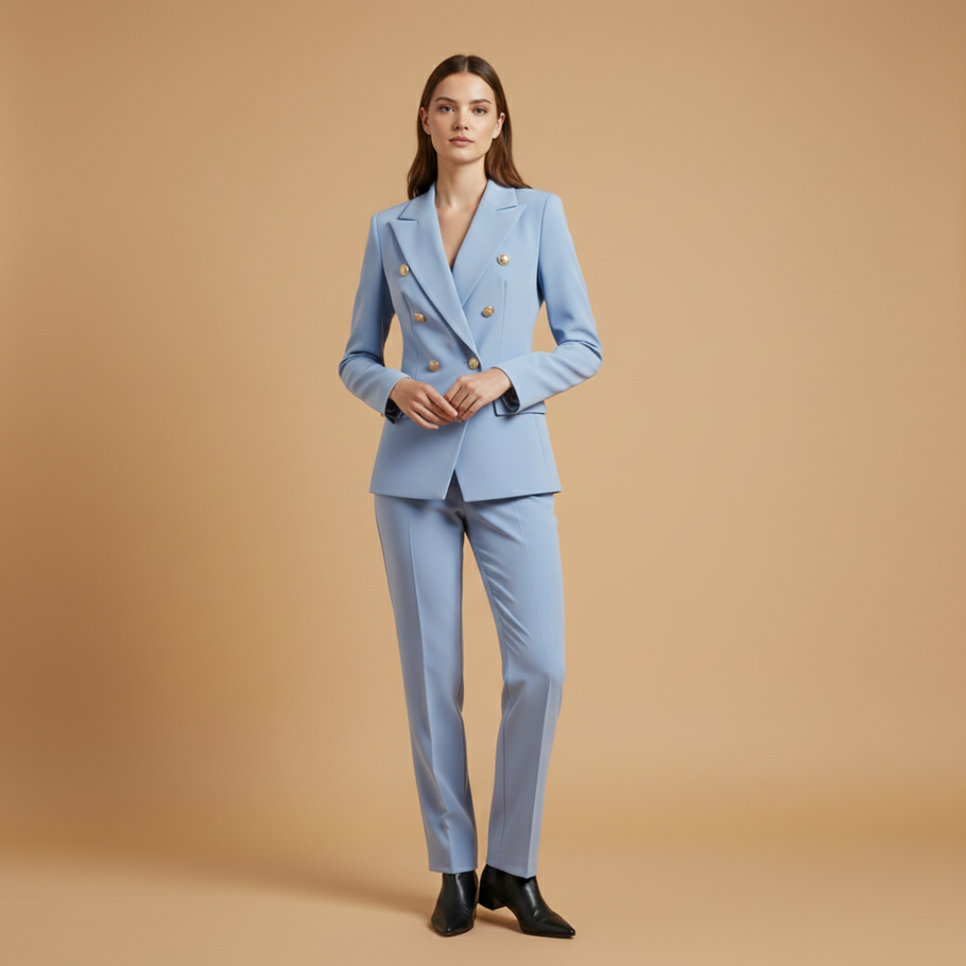 Classic 2 Piece Women's Suit with Pencil Pants