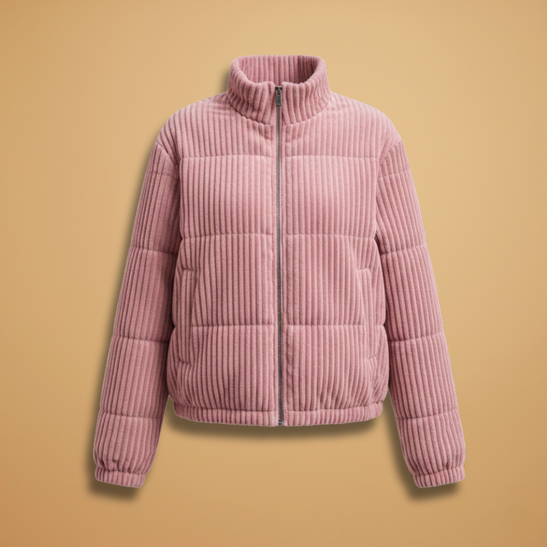 Ladies' Coat with High Neck and Pocket Details - Modish World