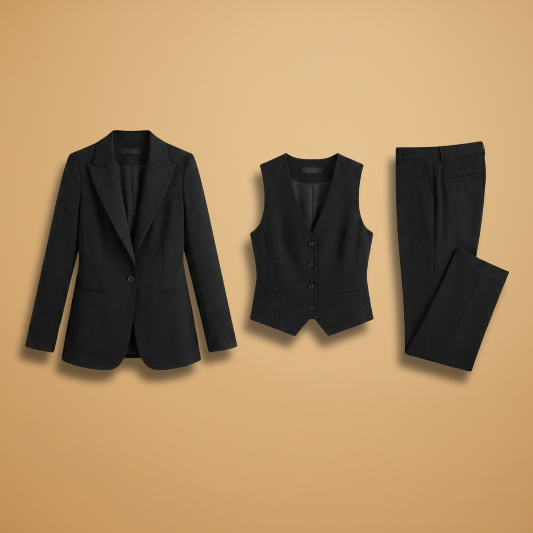 Ladies 3 Piece Business Suit with Jacket and Trousers - Modish World