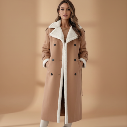 Classic Ladies Overcoat with Notch Collar