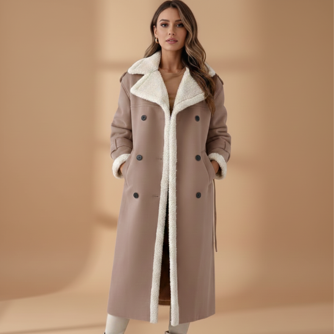 Classic Ladies Overcoat with Notch Collar