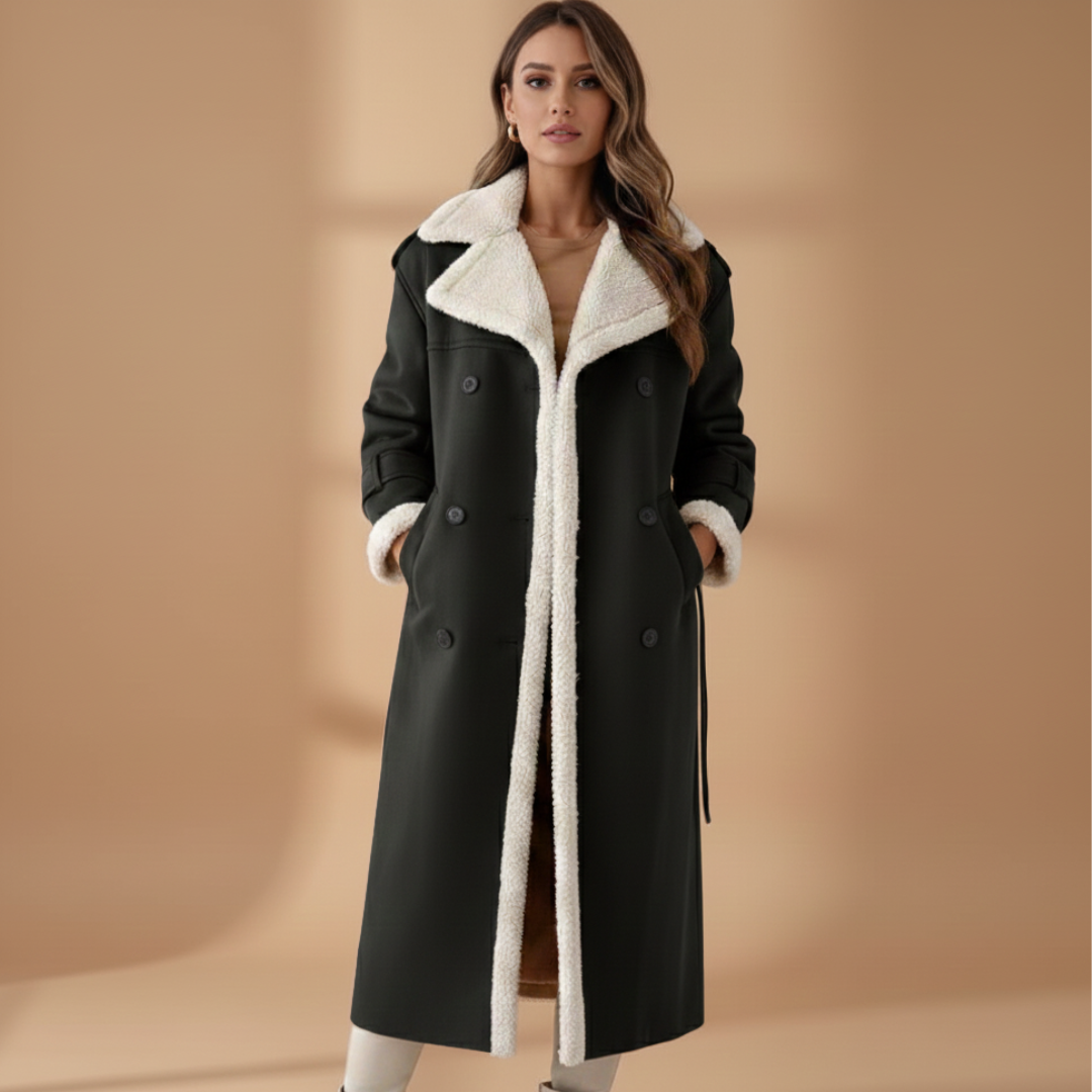 Classic Ladies Overcoat with Notch Collar