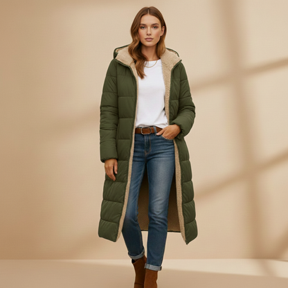 Ladies Warm Down Parka Coat with Hood