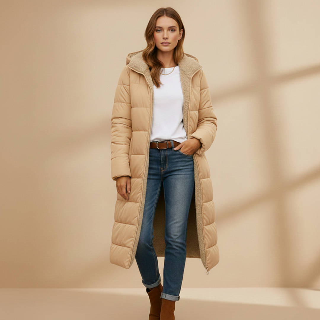 Ladies Warm Down Parka Coat with Hood