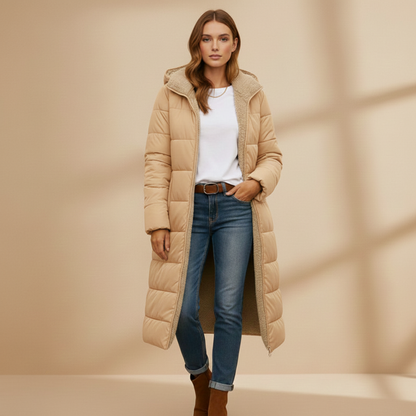 Ladies Warm Down Parka Coat with Hood